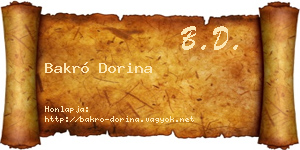 Bakró Dorina névjegykártya