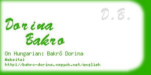 dorina bakro business card