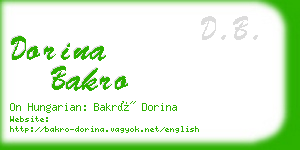 dorina bakro business card